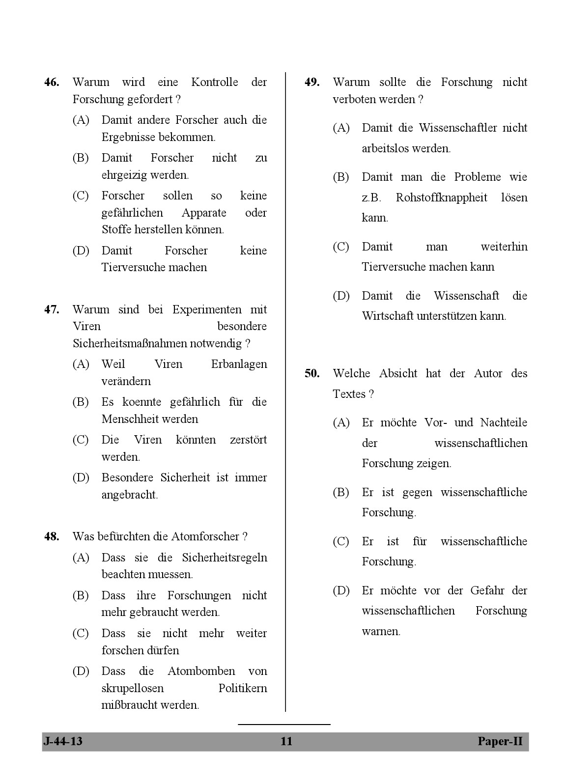 UGC NET German Question Paper II Exam 2 June 2013 11