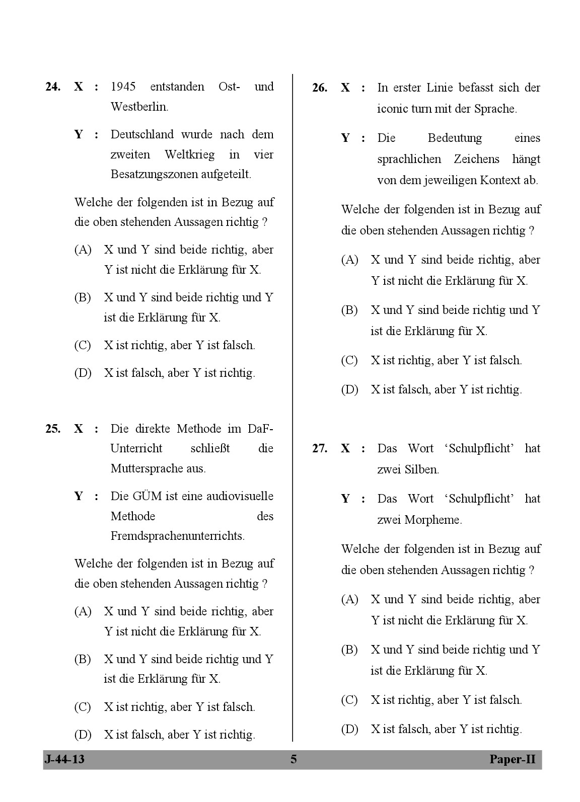 UGC NET German Question Paper II Exam 2 June 2013 5