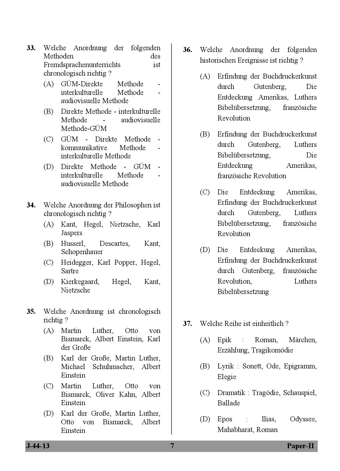 UGC NET German Question Paper II Exam 2 June 2013 7