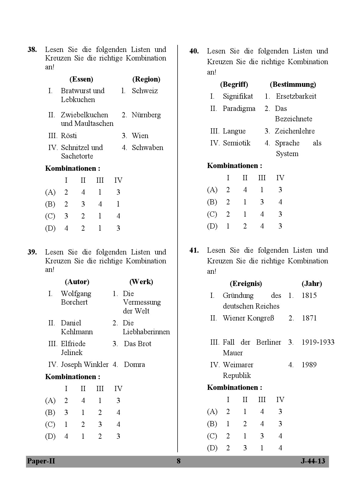 UGC NET German Question Paper II Exam 2 June 2013 8