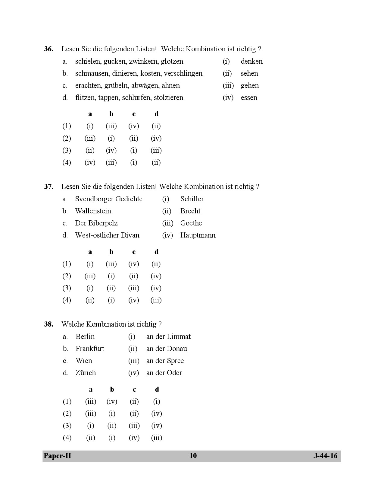 UGC NET German Question Paper II July 2016 10