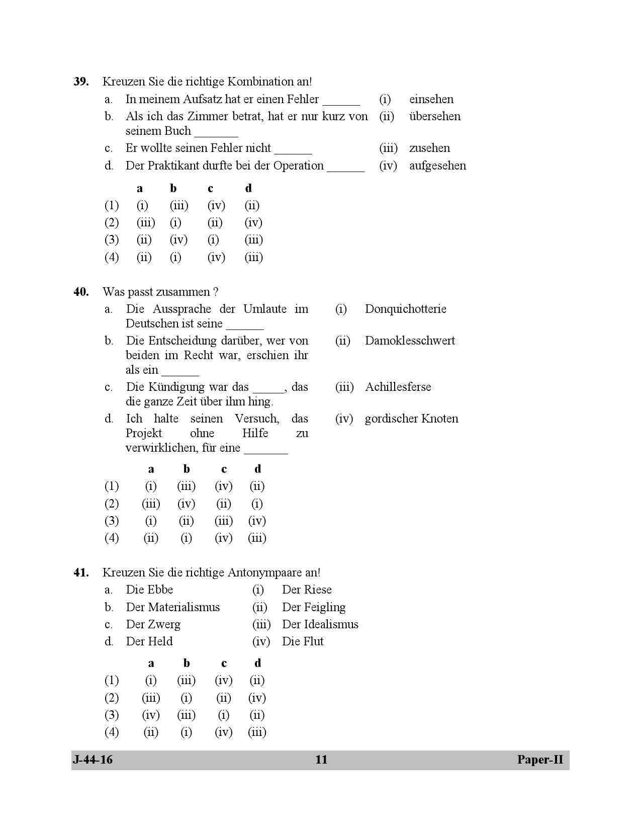 UGC NET German Question Paper II July 2016 11