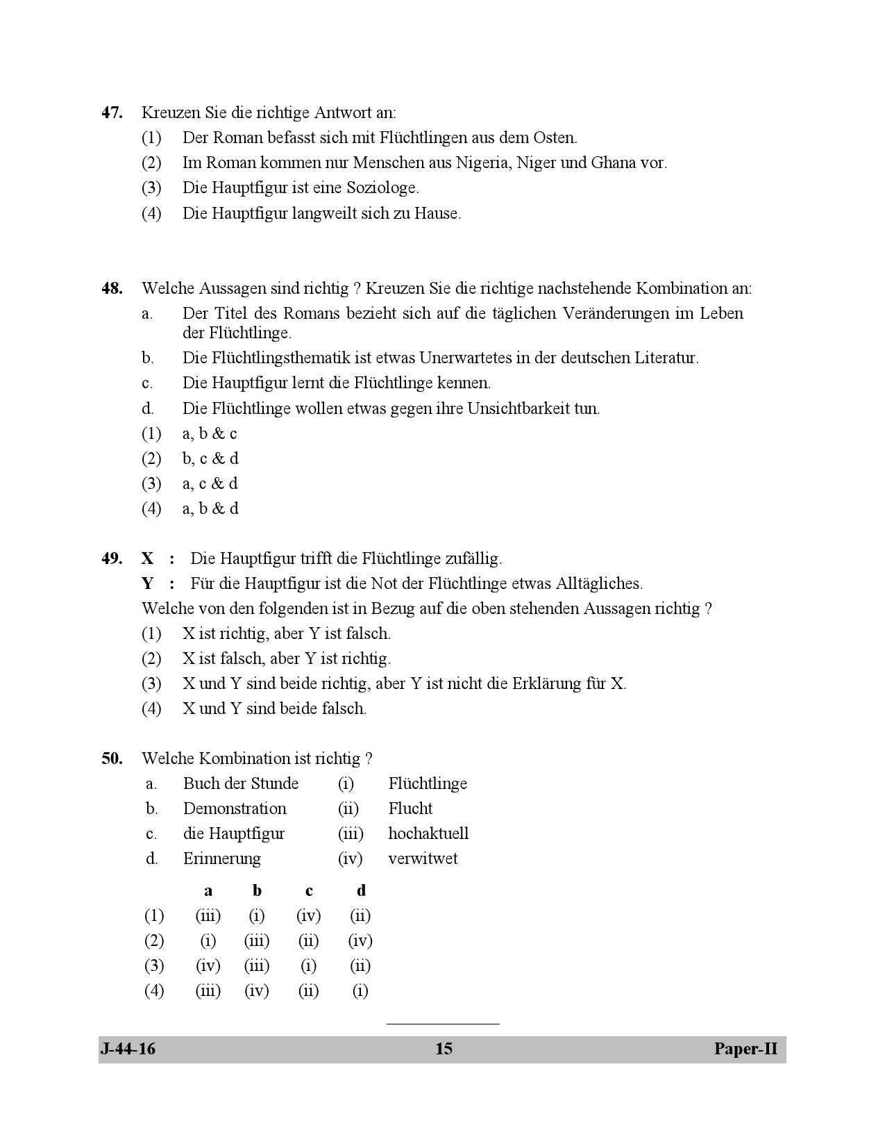 UGC NET German Question Paper II July 2016 15