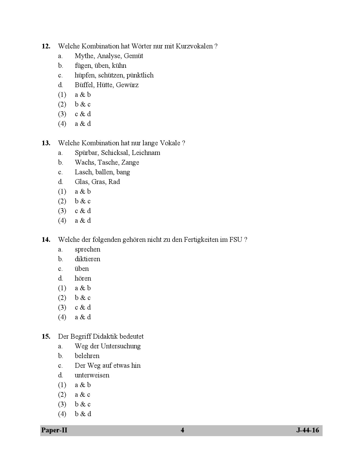 UGC NET German Question Paper II July 2016 4