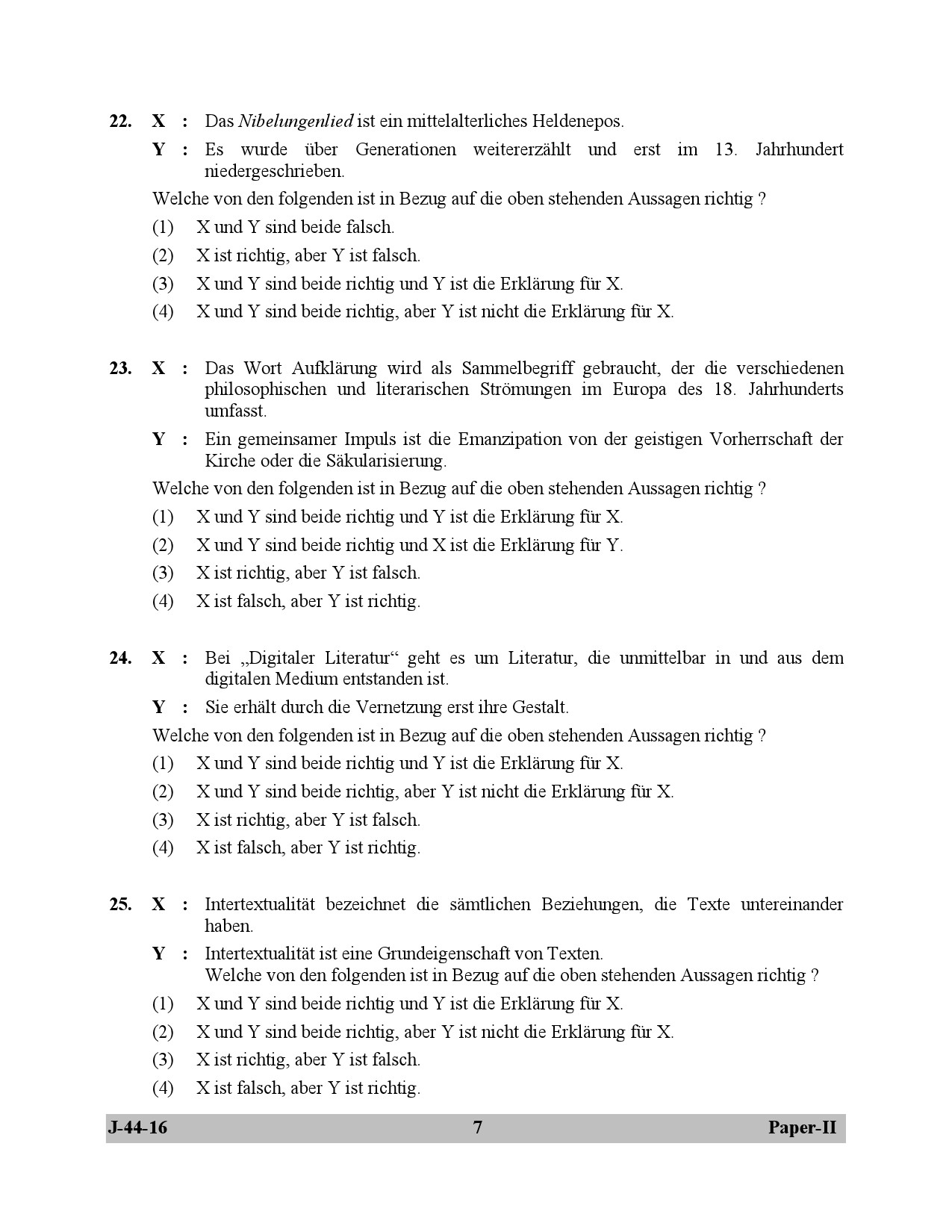 UGC NET German Question Paper II July 2016 7