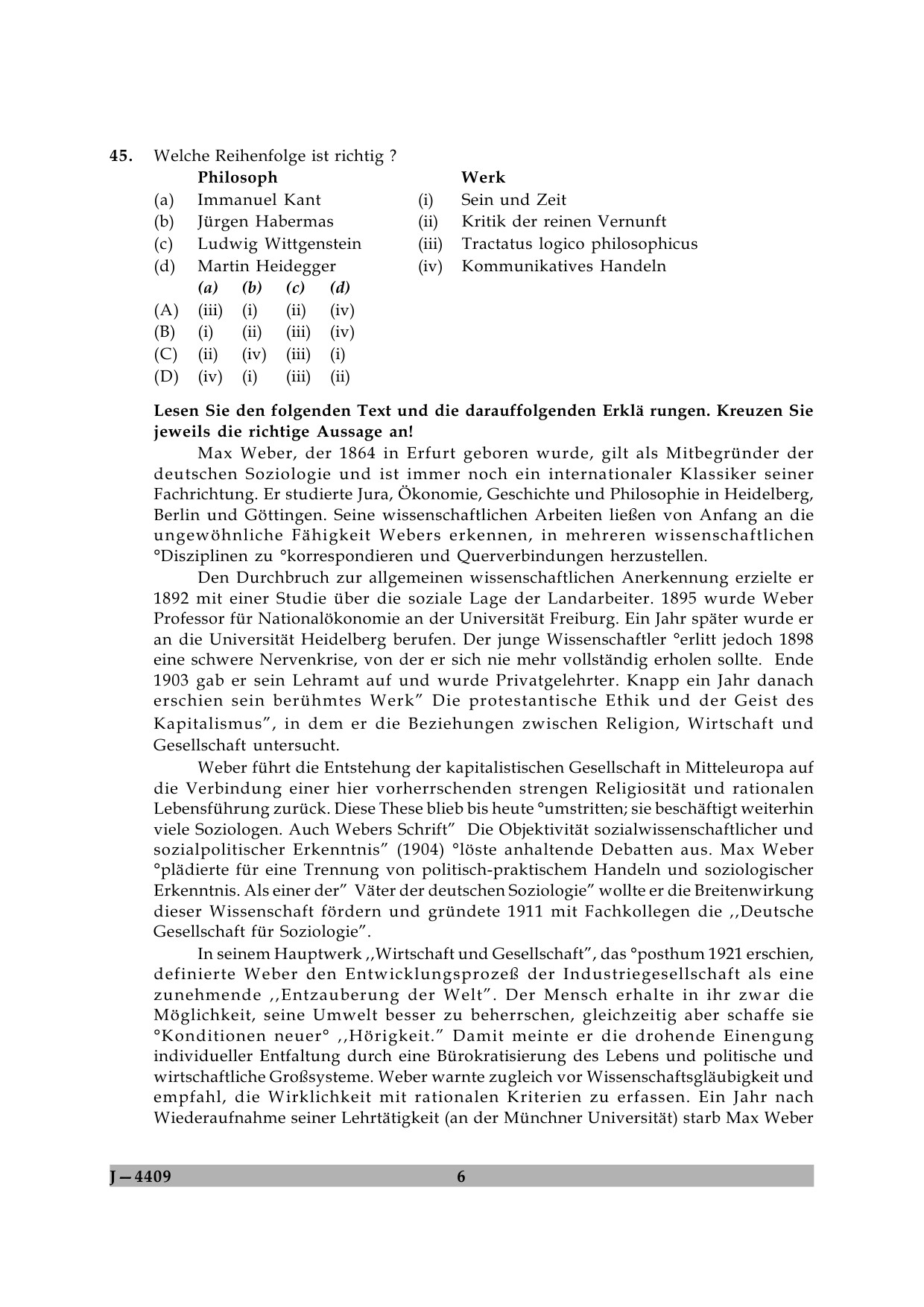 UGC NET German Question Paper II June 2009 6