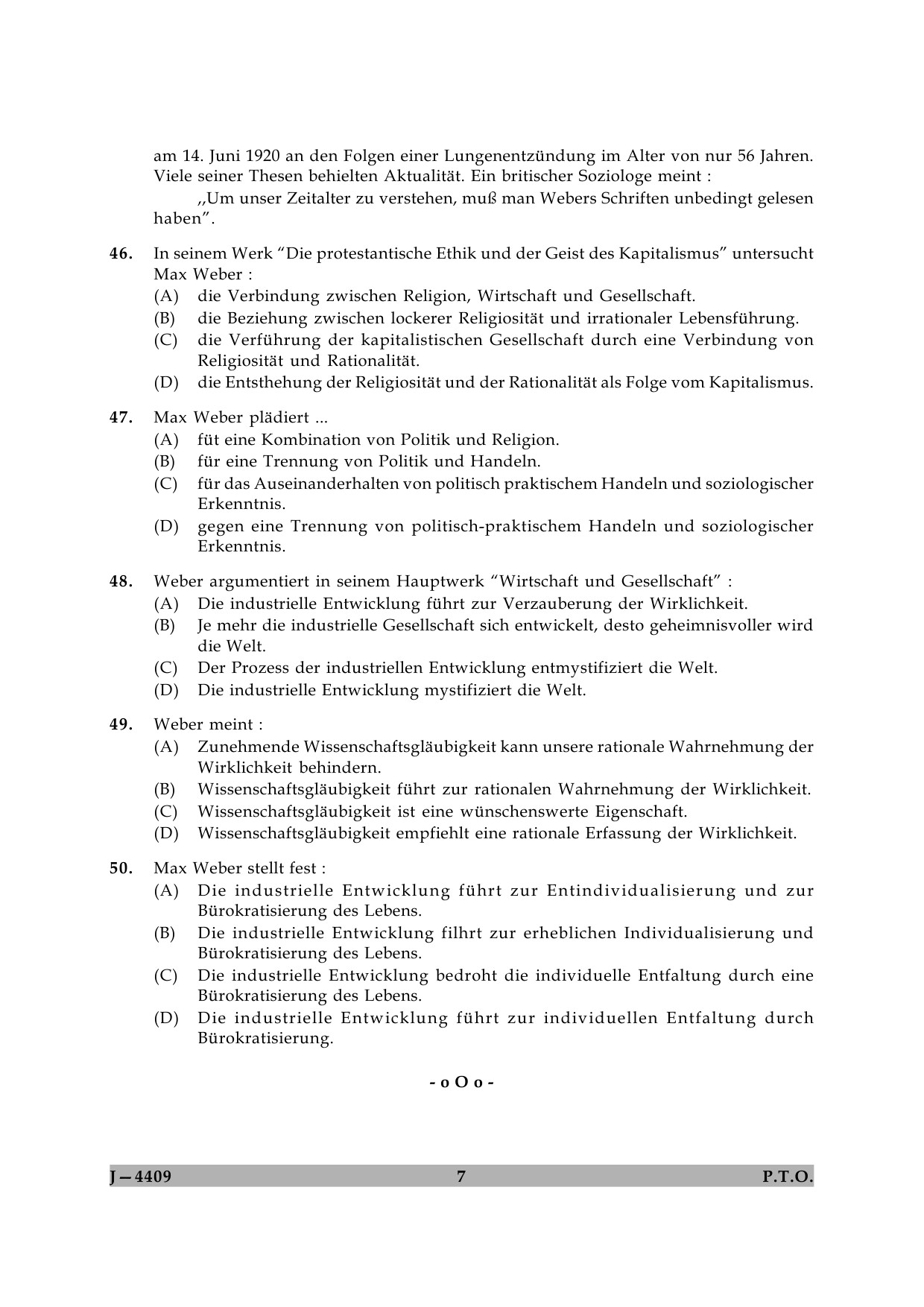 UGC NET German Question Paper II June 2009 7