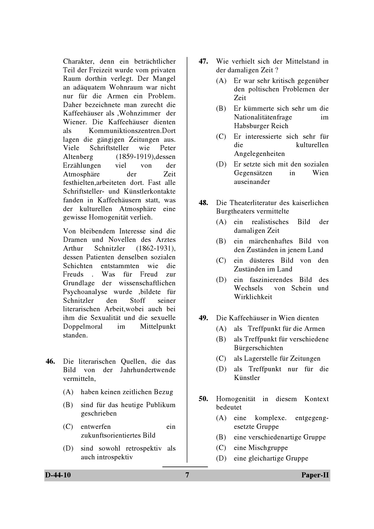 UGC NET German Question Paper II June 2010 7