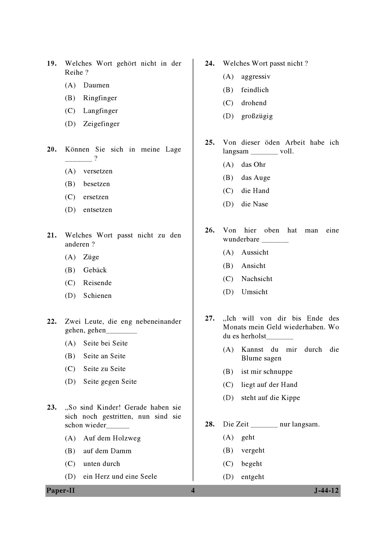 UGC NET German Question Paper II June 2012 4