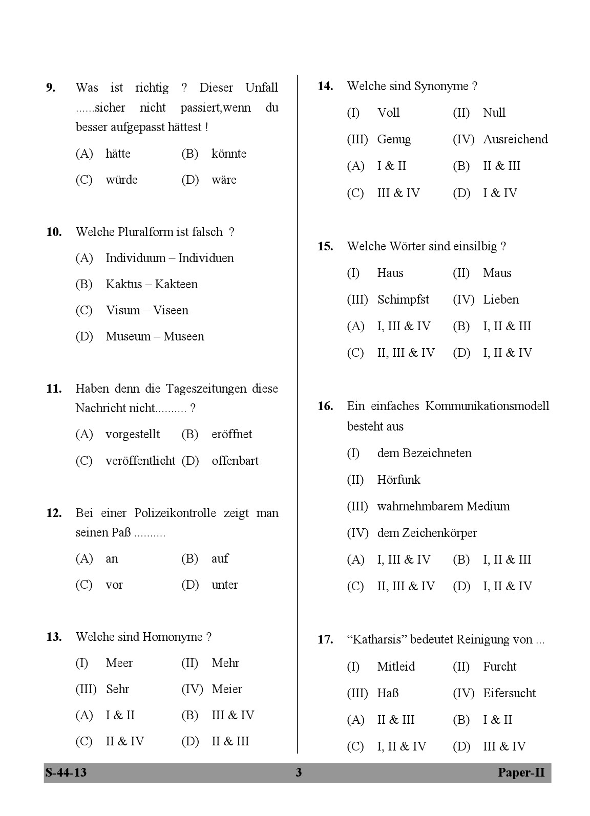 UGC NET German Question Paper II June 2013 3