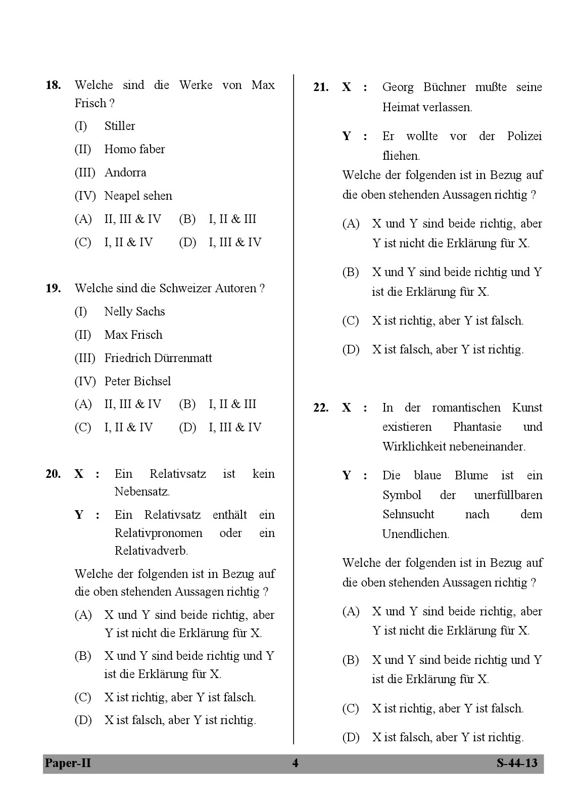 UGC NET German Question Paper II June 2013 4