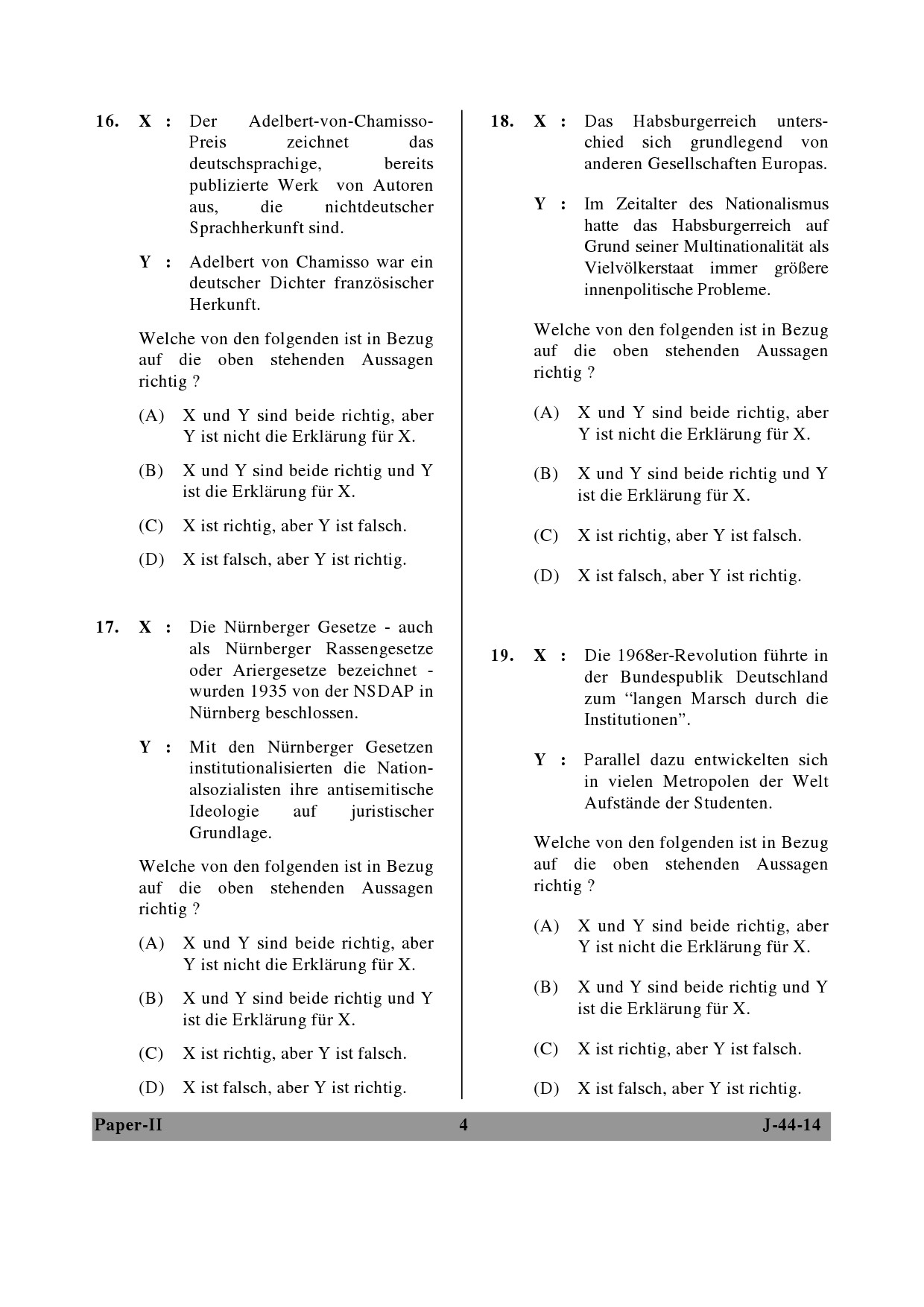 UGC NET German Question Paper II June 2014 4