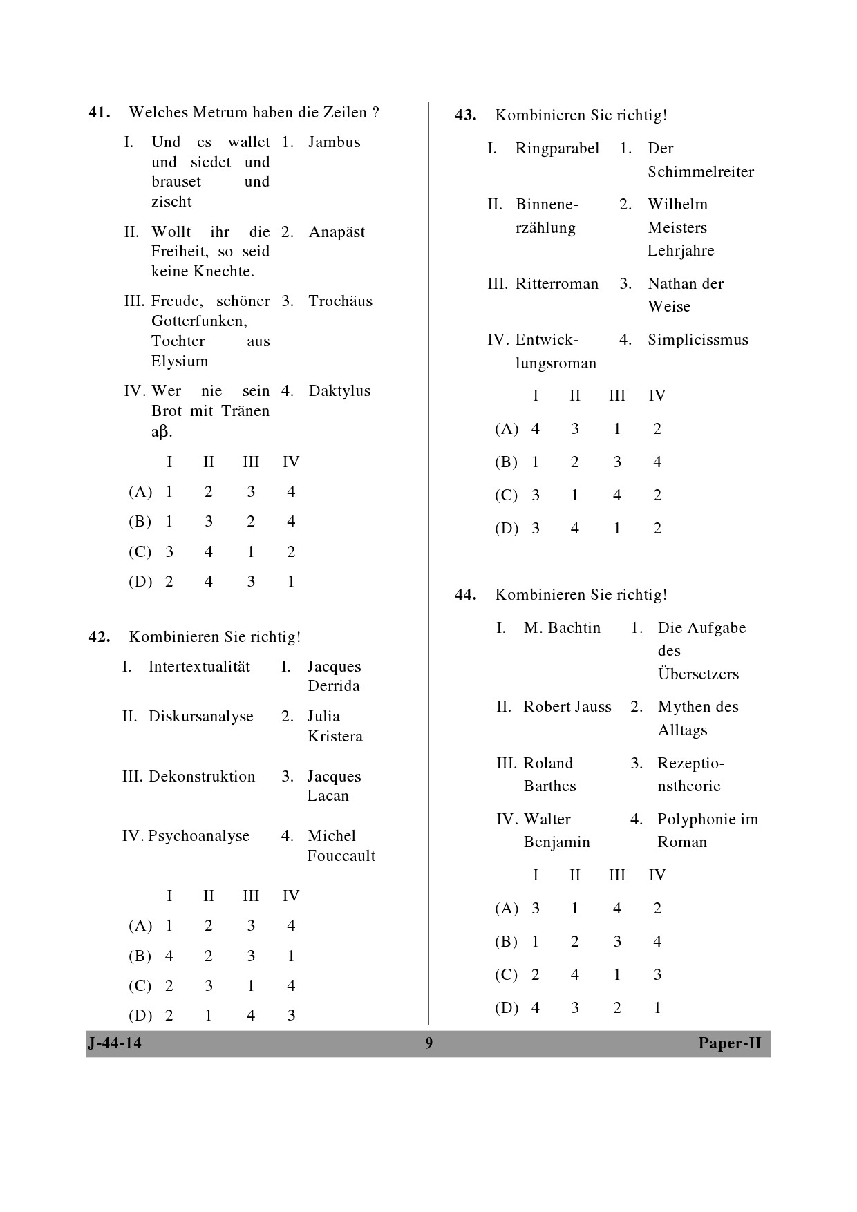 UGC NET German Question Paper II June 2014 9