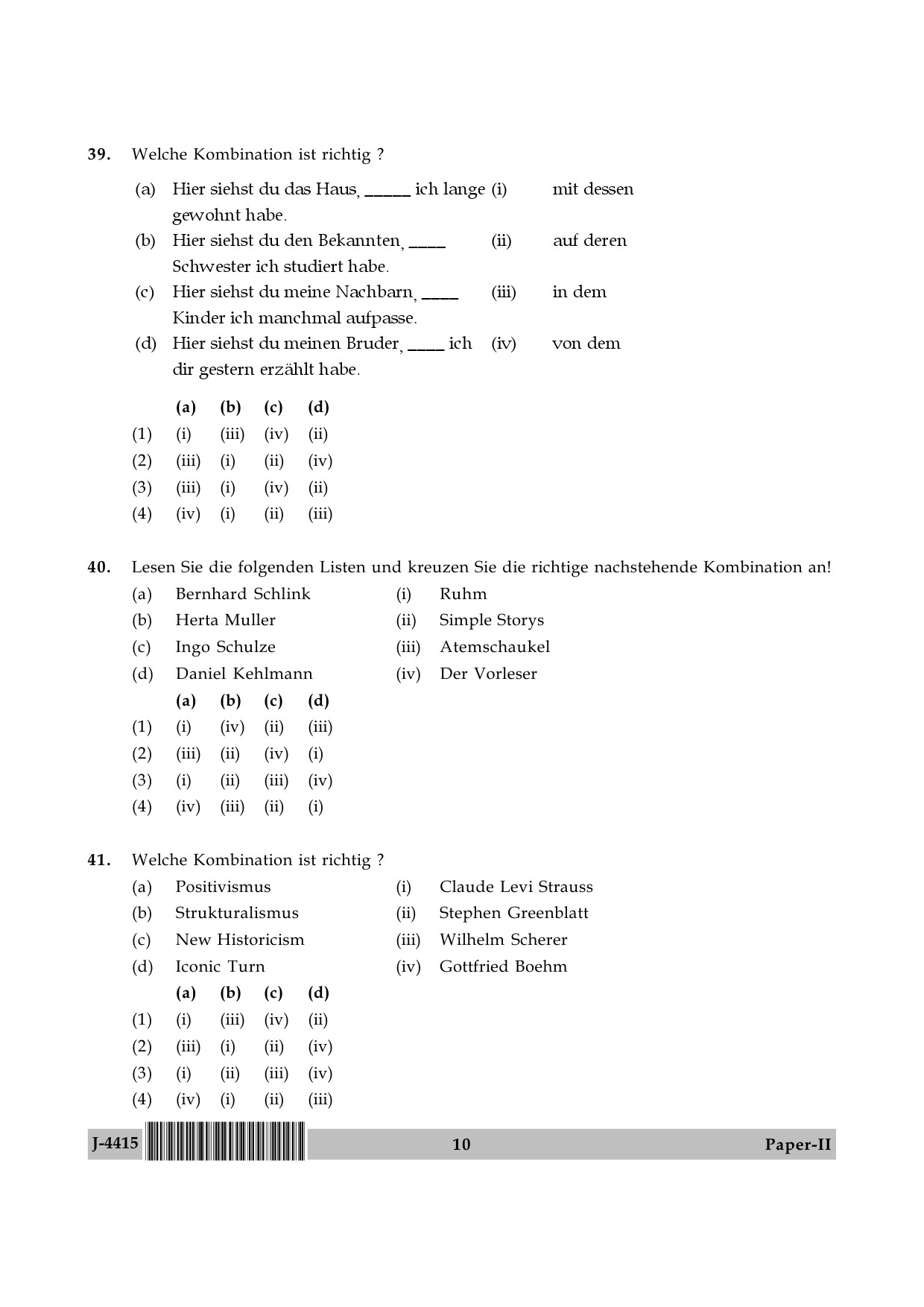 UGC NET German Question Paper II June 2015 10