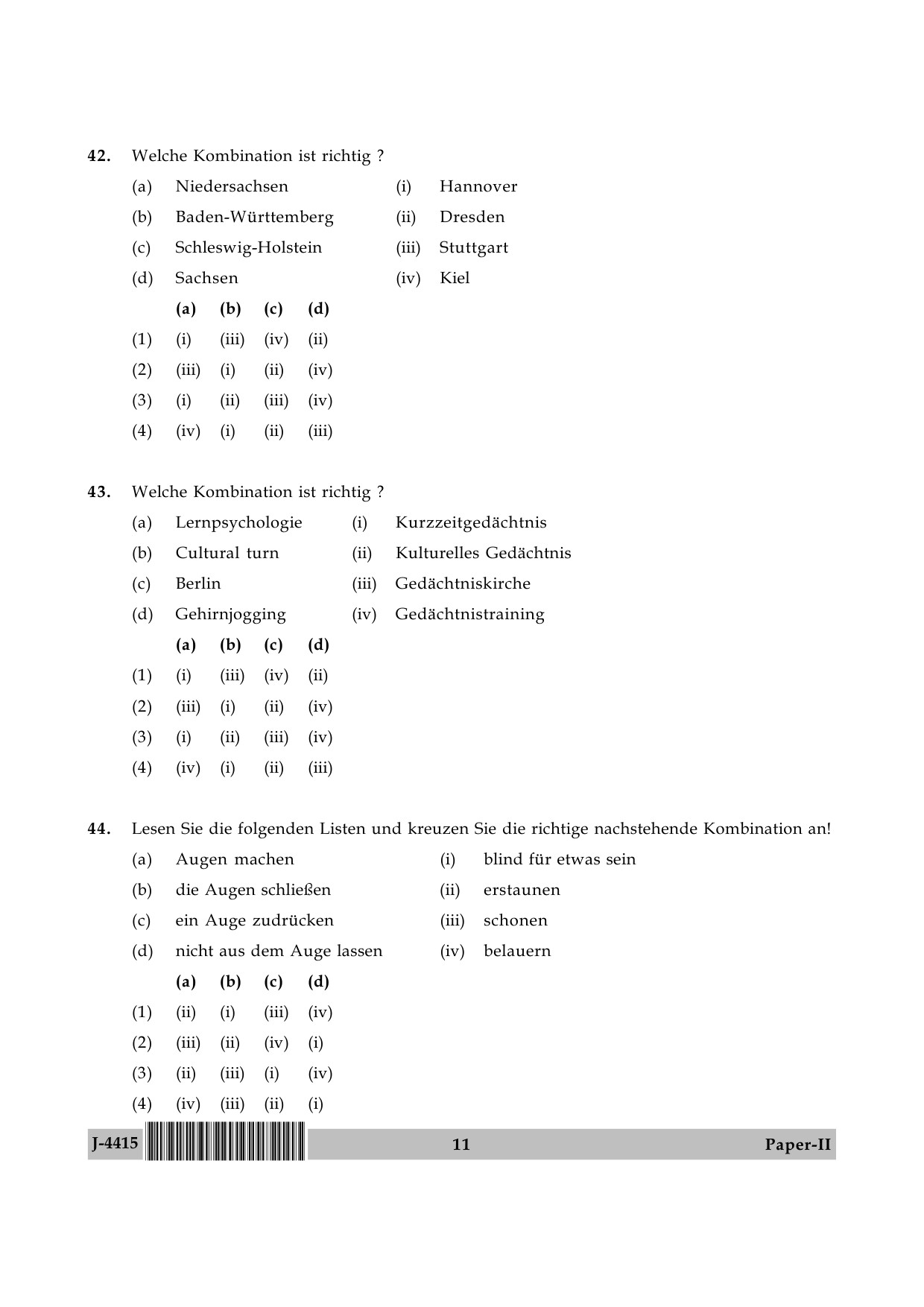 UGC NET German Question Paper II June 2015 11