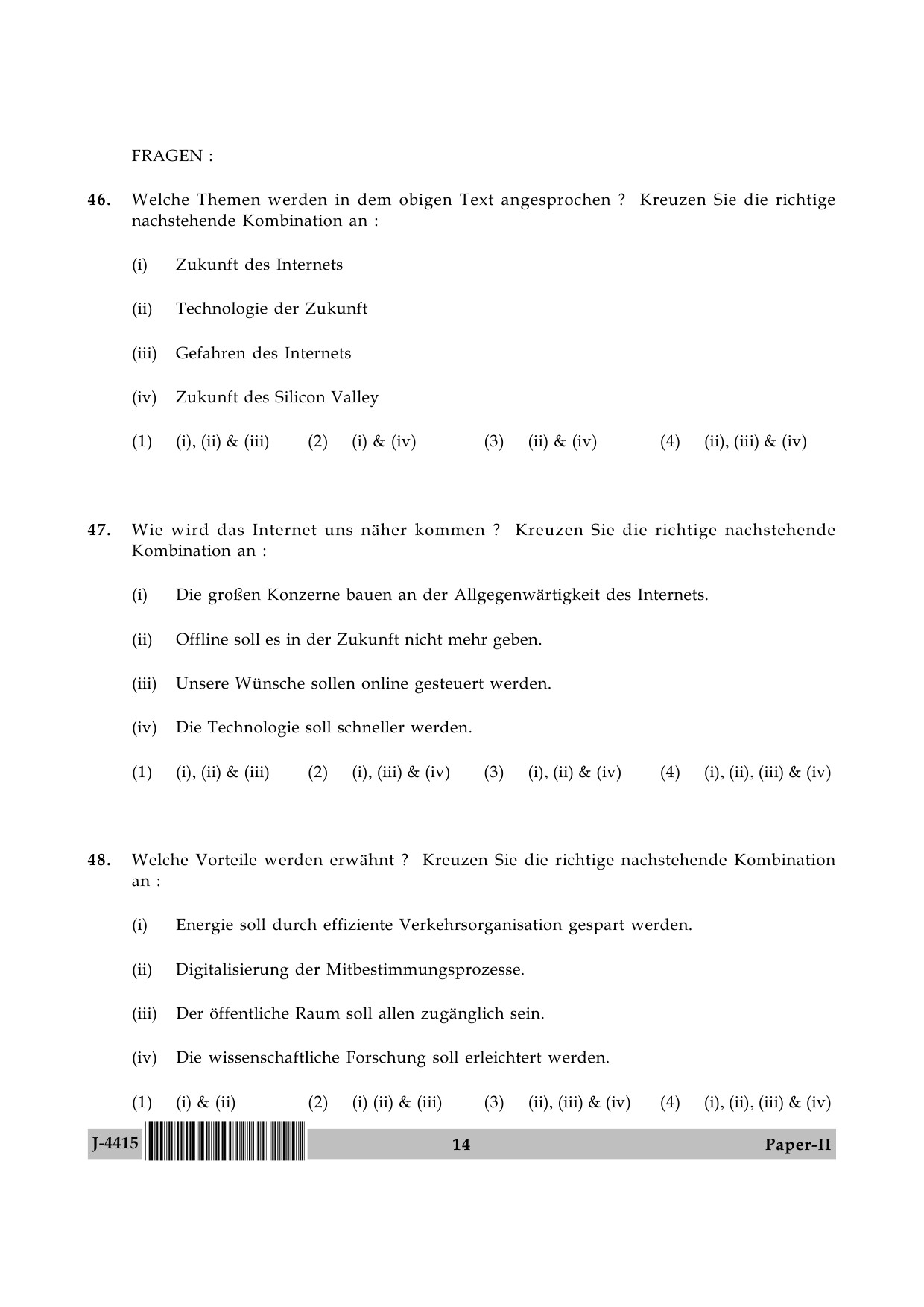 UGC NET German Question Paper II June 2015 14