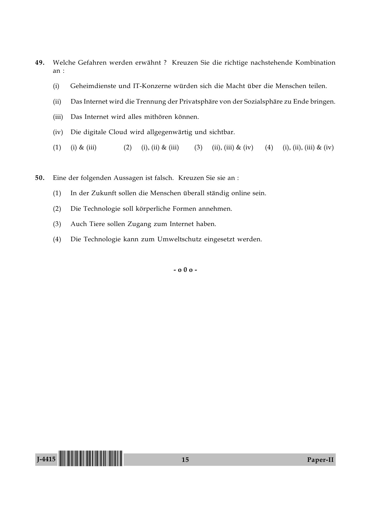 UGC NET German Question Paper II June 2015 15