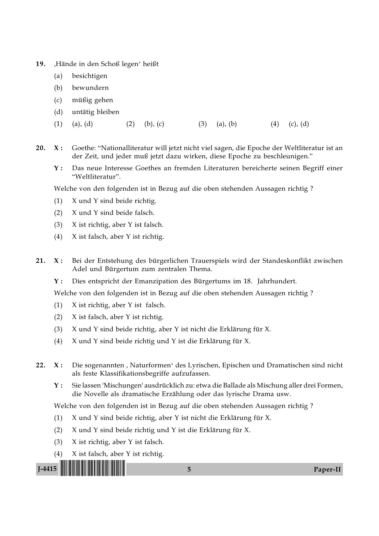 UGC NET German Question Paper II June 2015 5