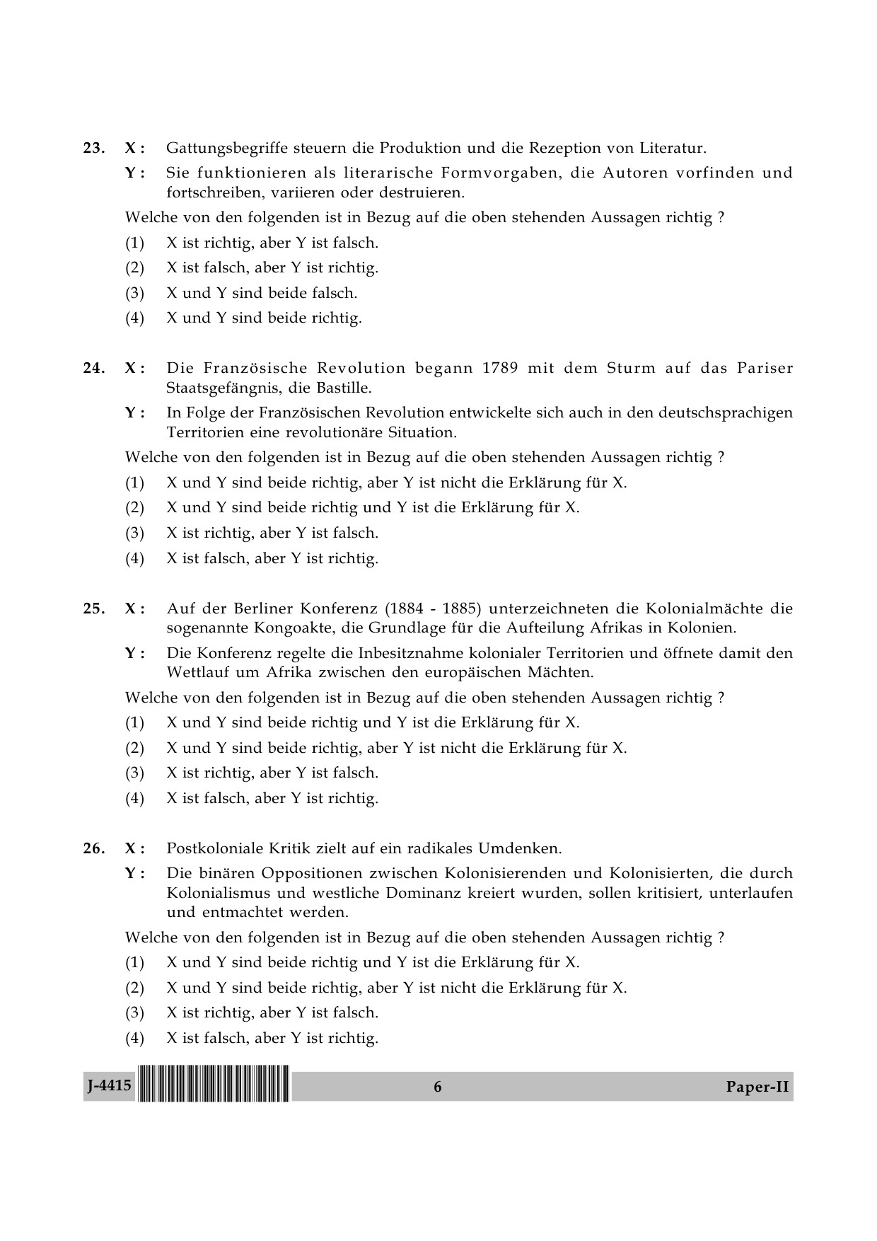 UGC NET German Question Paper II June 2015 6