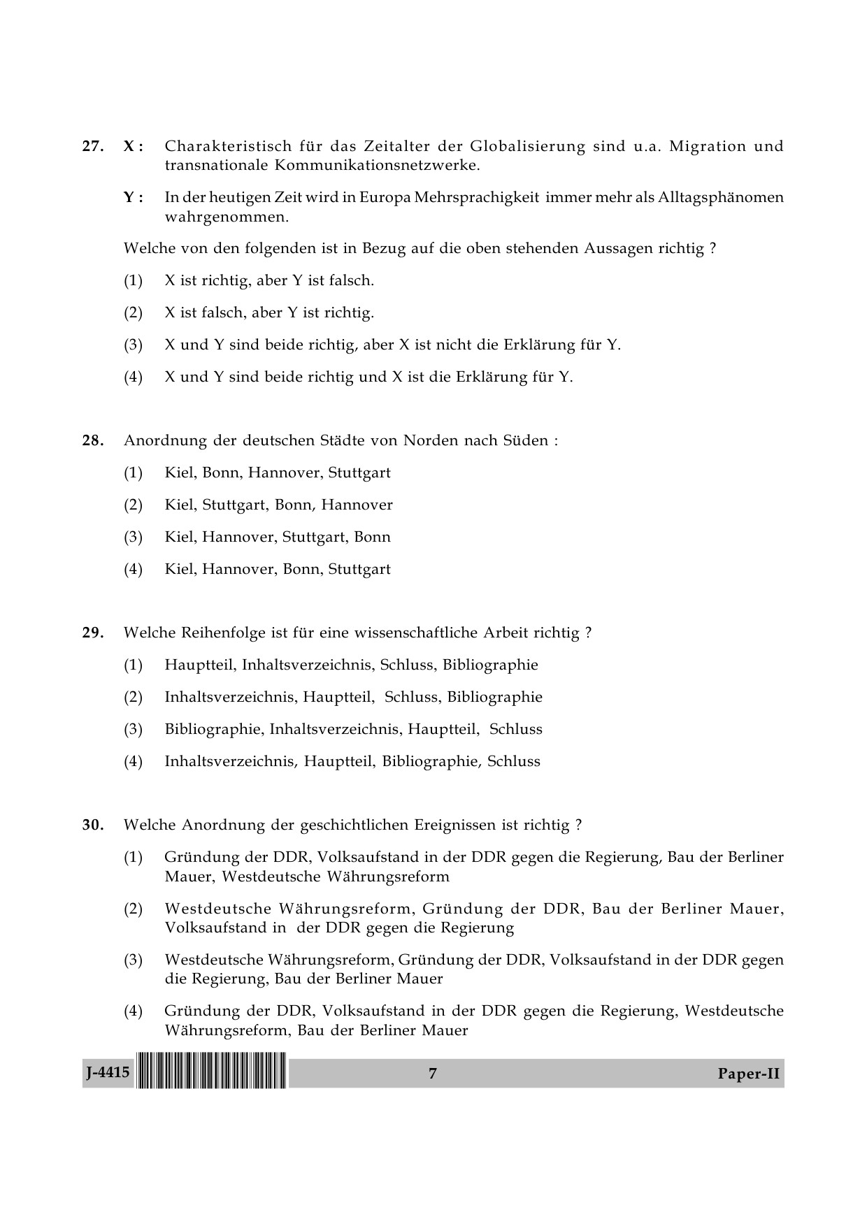 UGC NET German Question Paper II June 2015 7