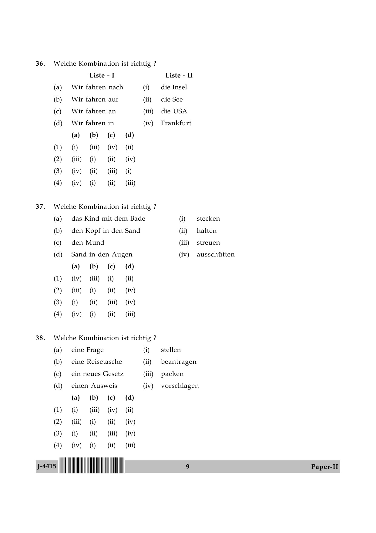 UGC NET German Question Paper II June 2015 9