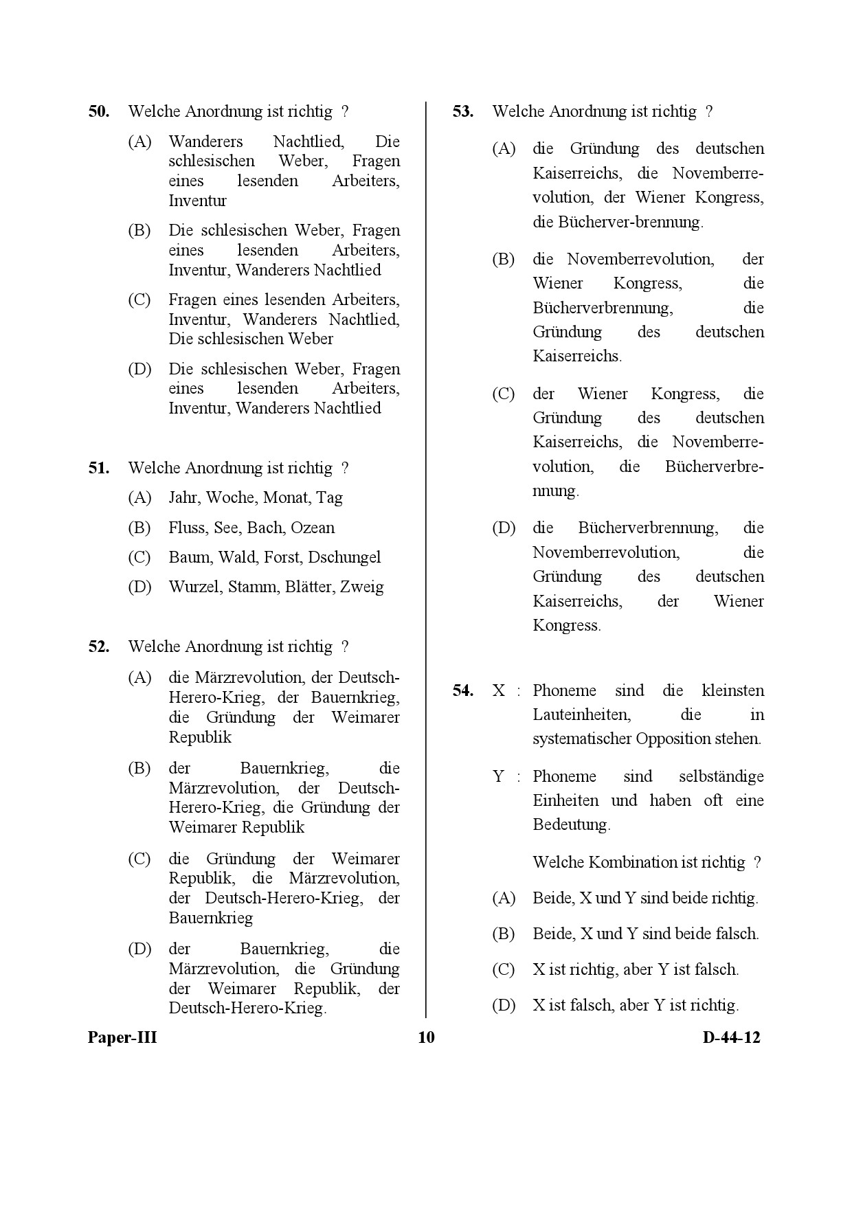 UGC NET German Question Paper III December 2012 10