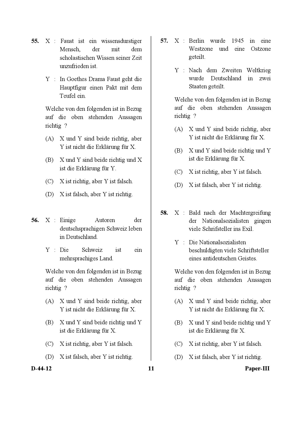 UGC NET German Question Paper III December 2012 11