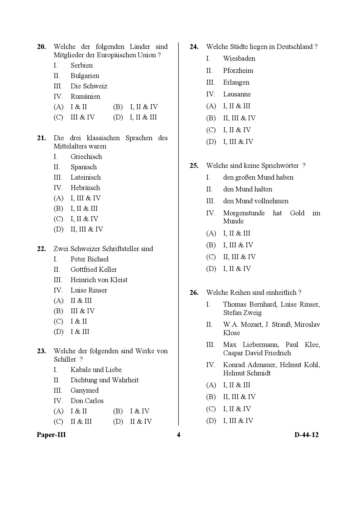 UGC NET German Question Paper III December 2012 4