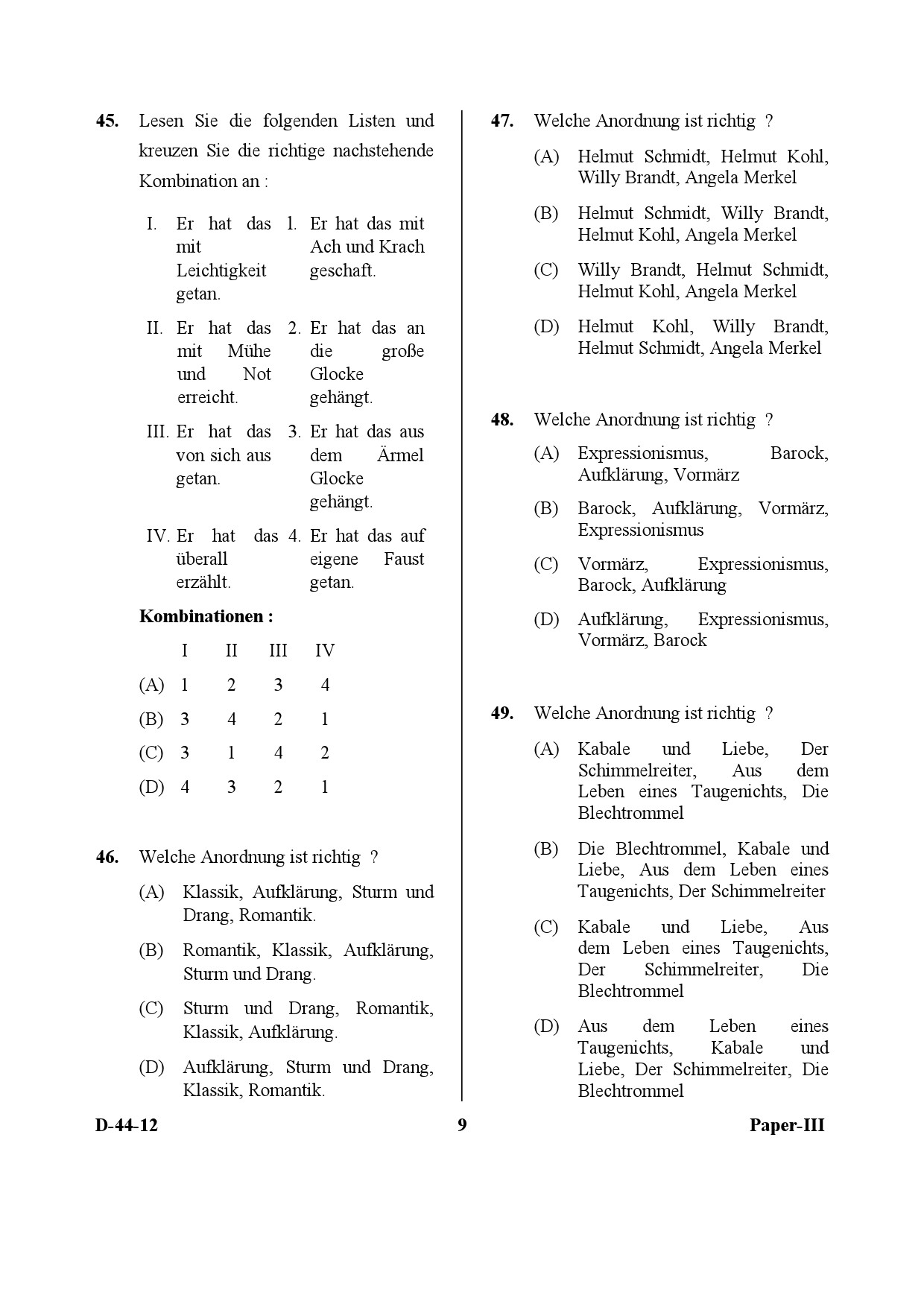 UGC NET German Question Paper III December 2012 9