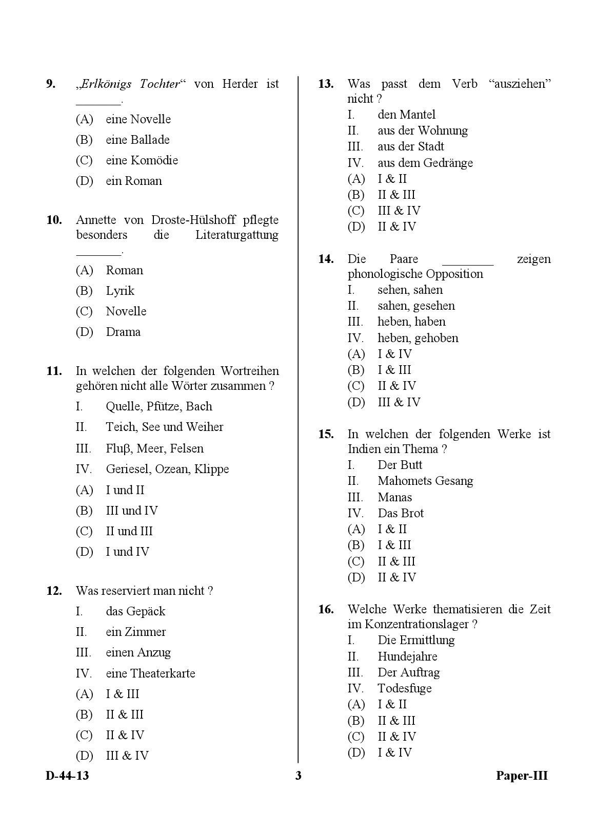 UGC NET German Question Paper III December 2013 3