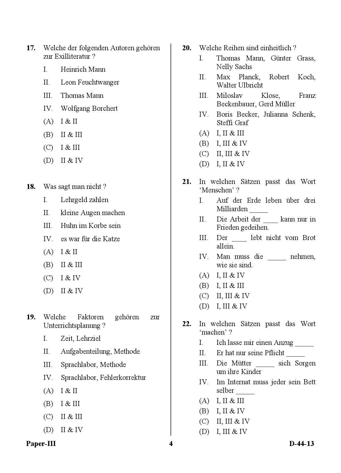 UGC NET German Question Paper III December 2013 4