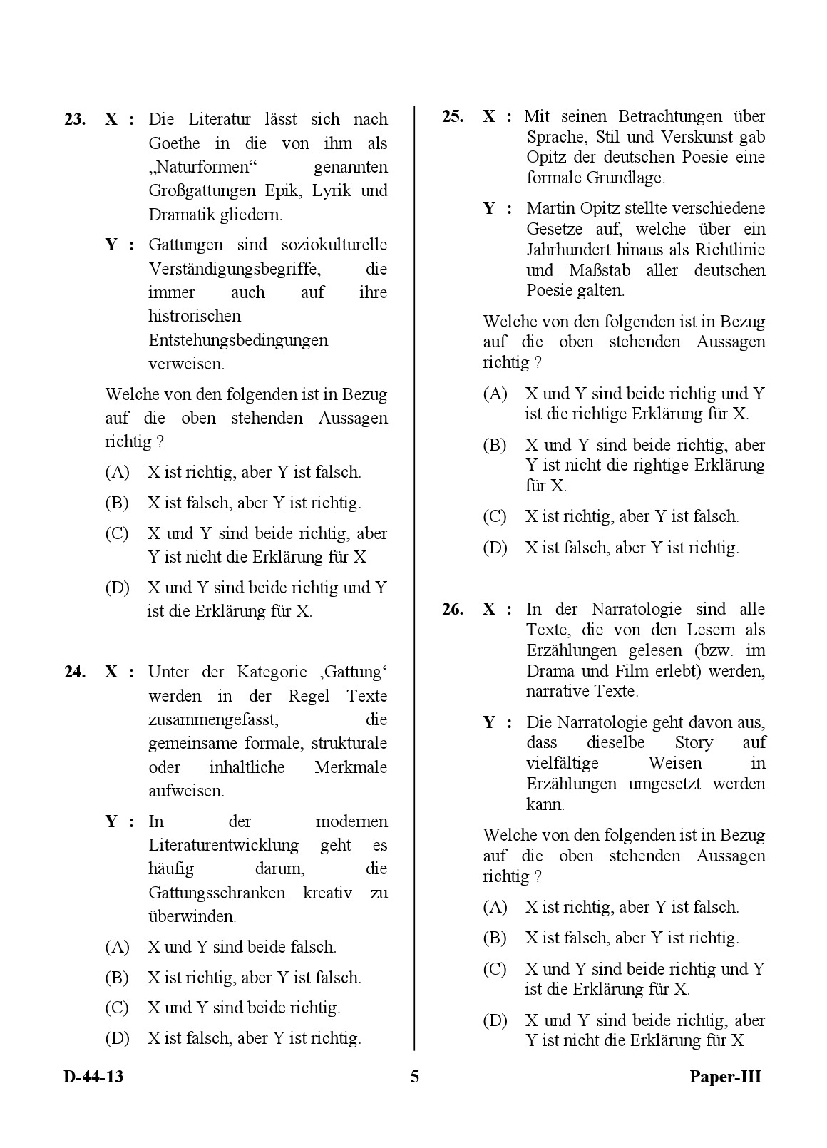 UGC NET German Question Paper III December 2013 5