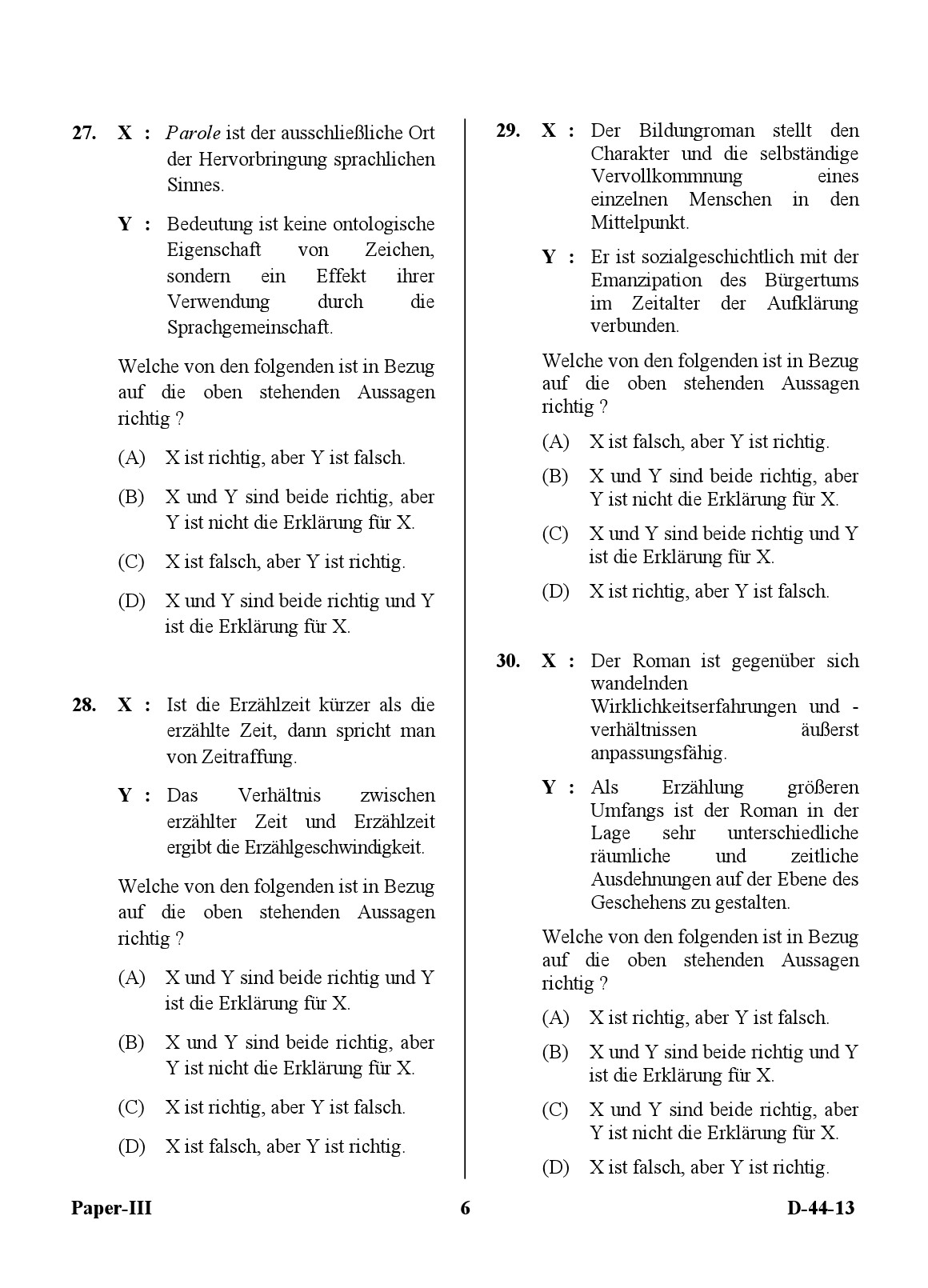 UGC NET German Question Paper III December 2013 6