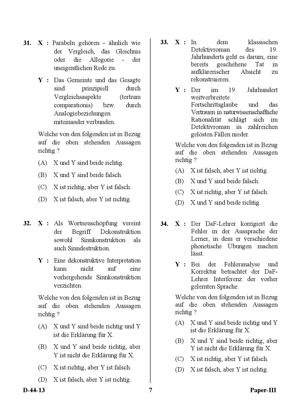 UGC NET German Question Paper III December 2013 7