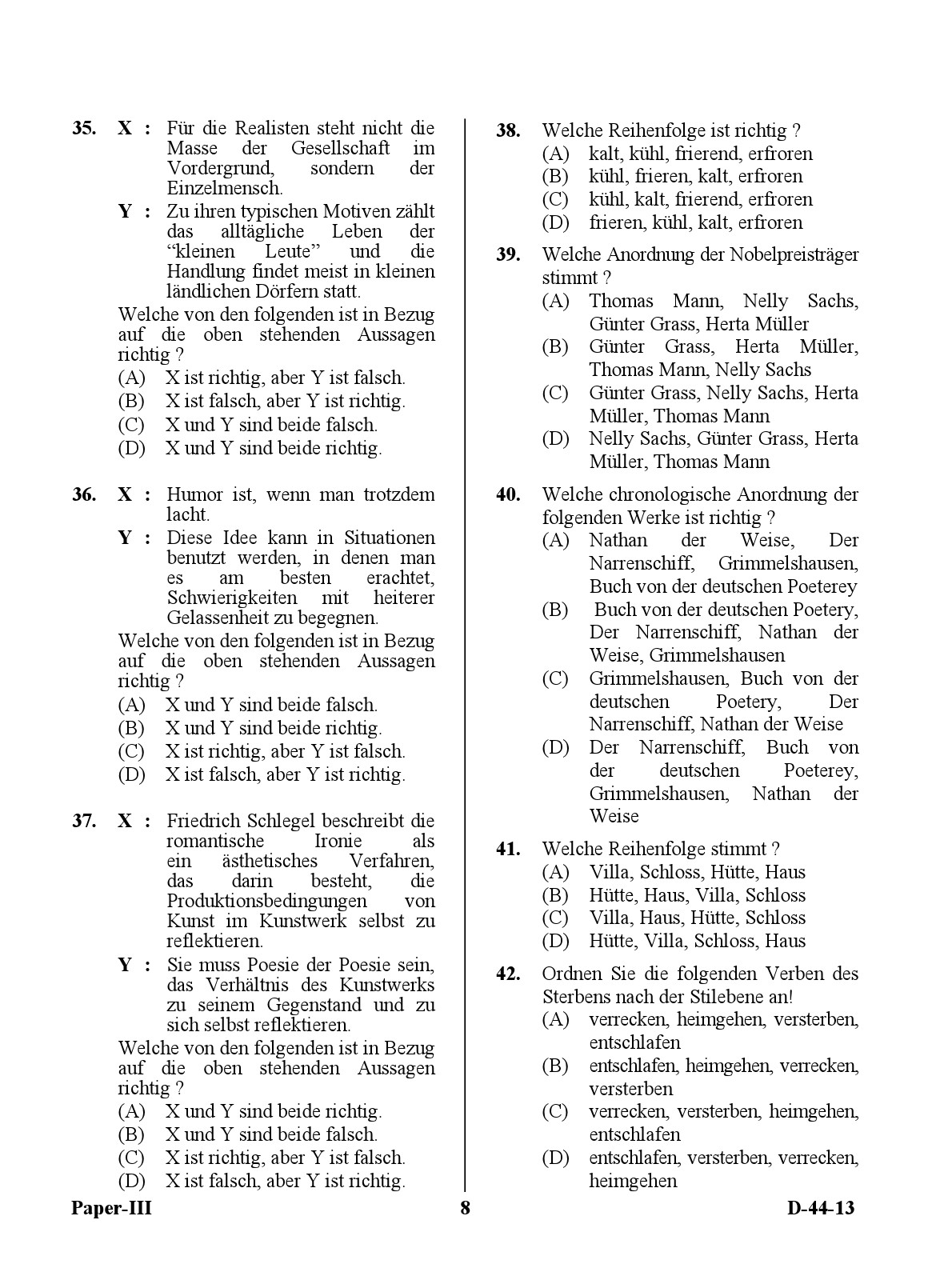 UGC NET German Question Paper III December 2013 8