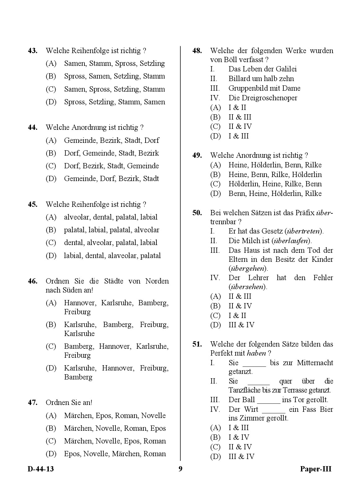 UGC NET German Question Paper III December 2013 9