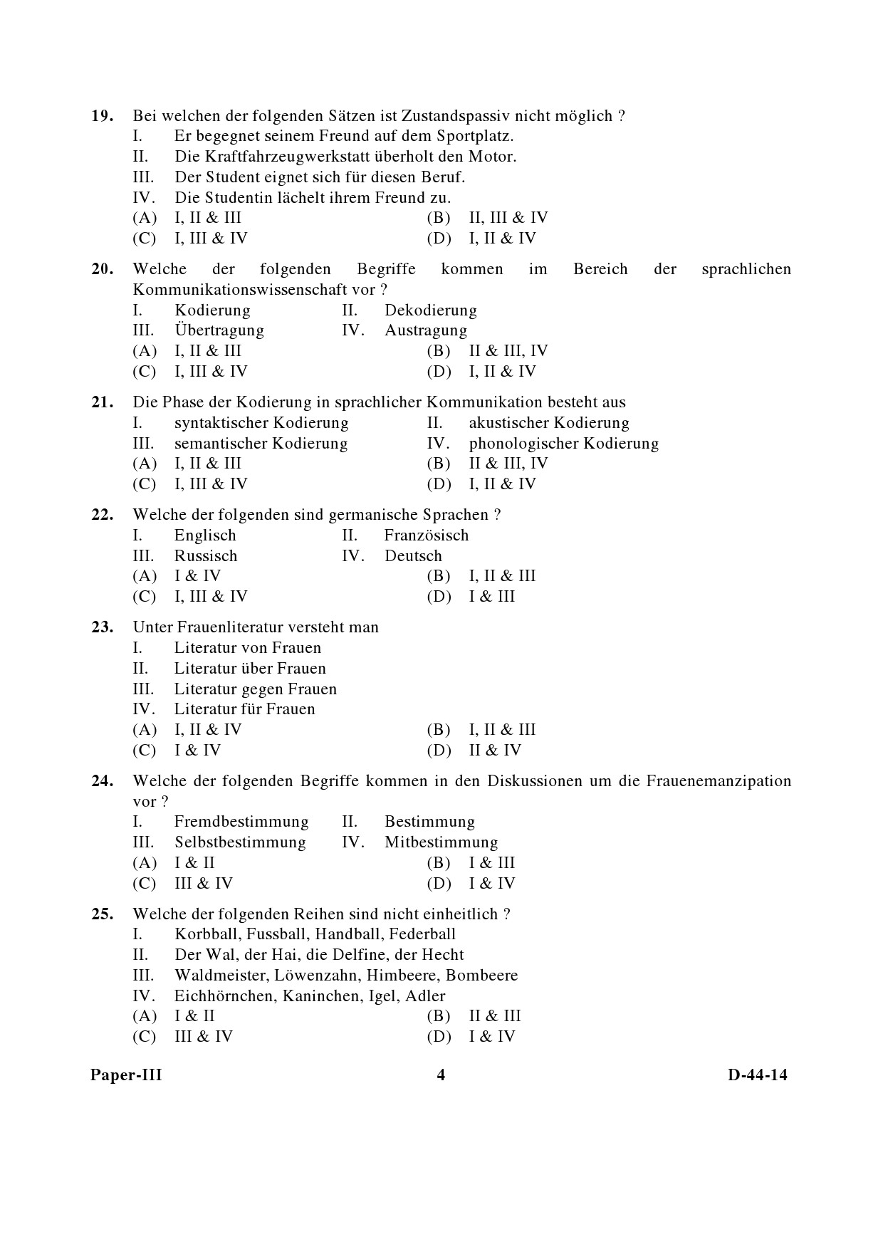 UGC NET German Question Paper III December 2014 4