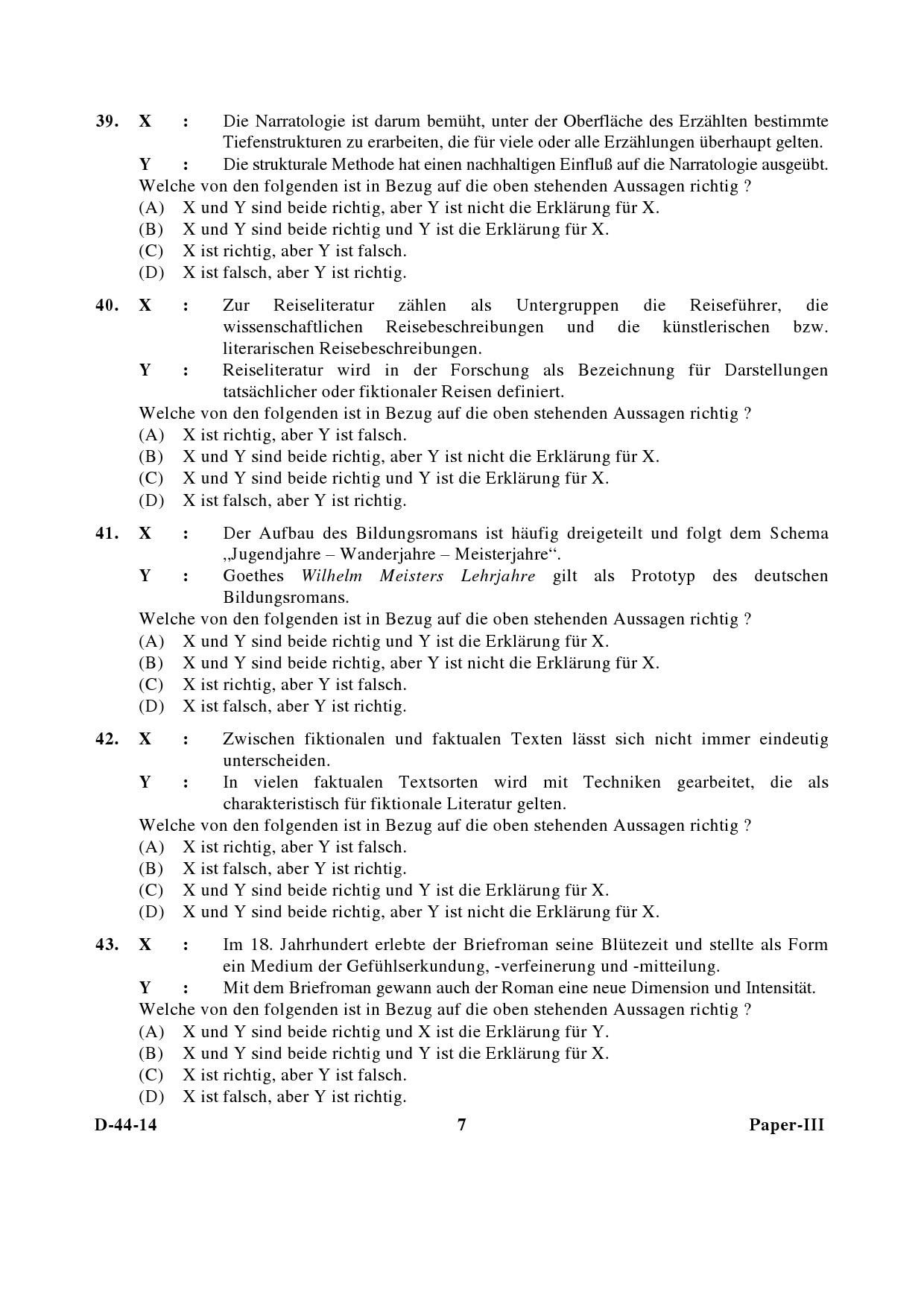 UGC NET German Question Paper III December 2014 7