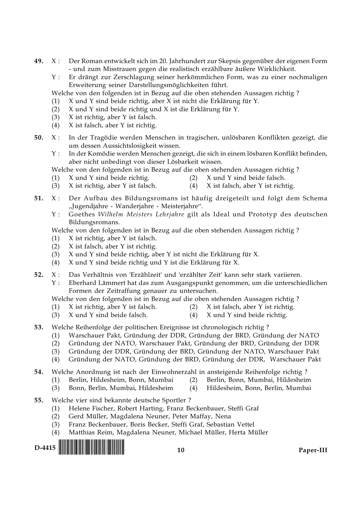 UGC NET German Question Paper III December 2015 10