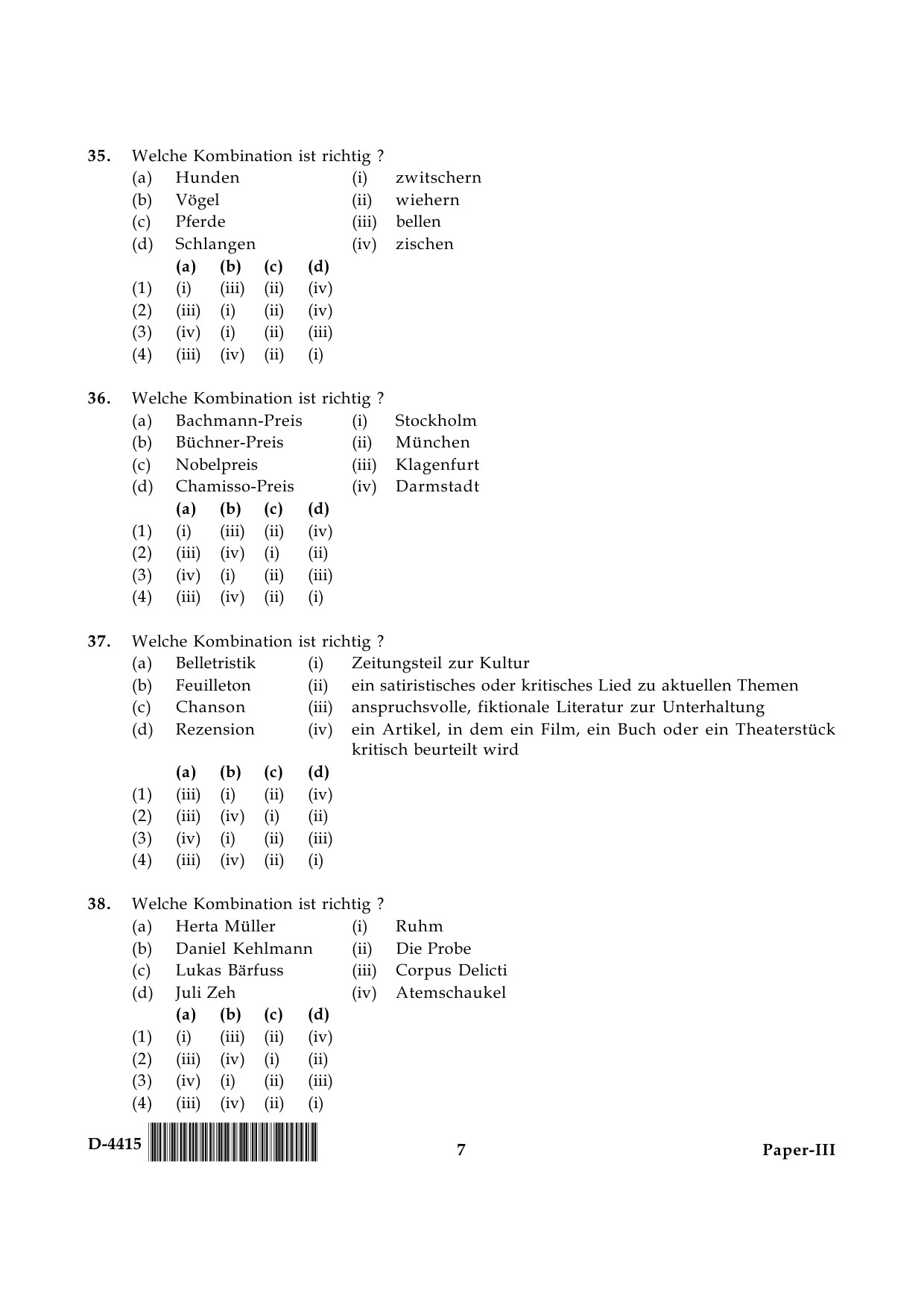 UGC NET German Question Paper III December 2015 7