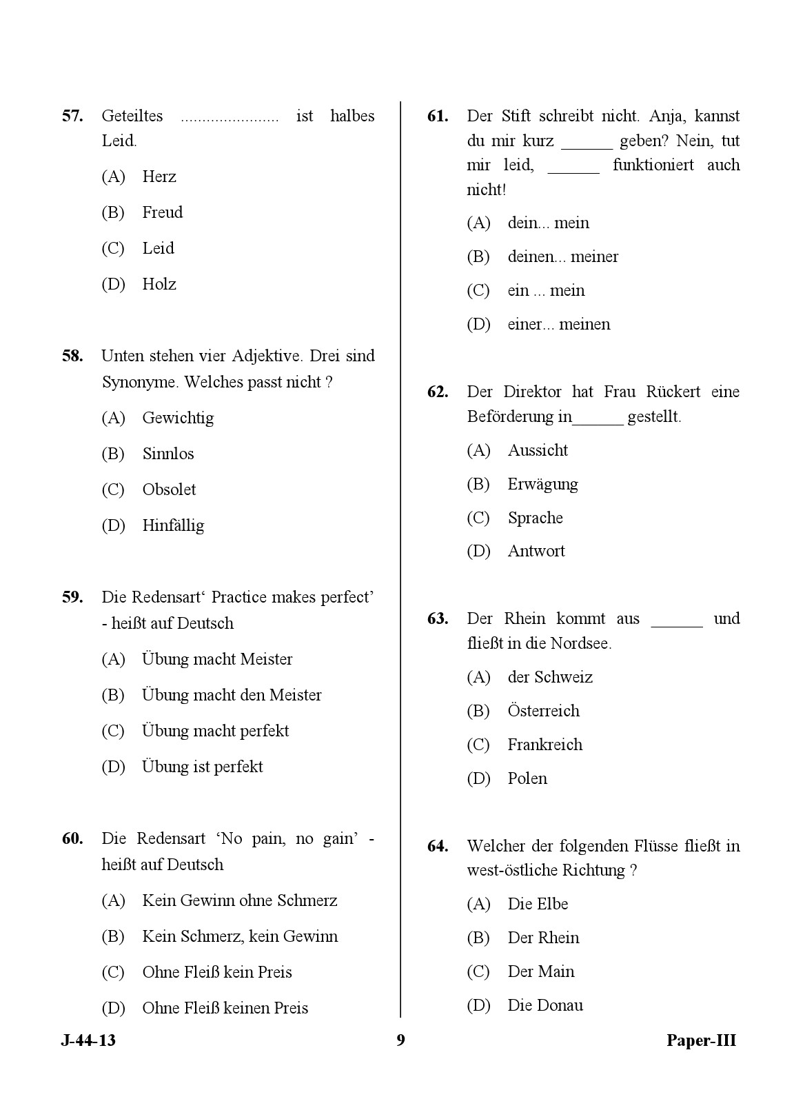 UGC NET German Question Paper III Exam 2 June 2013 9