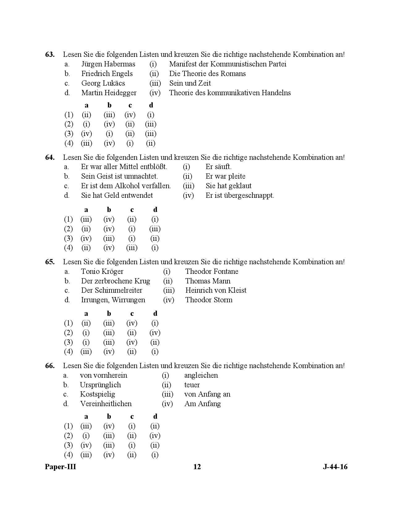 UGC NET German Question Paper III July 2016 12