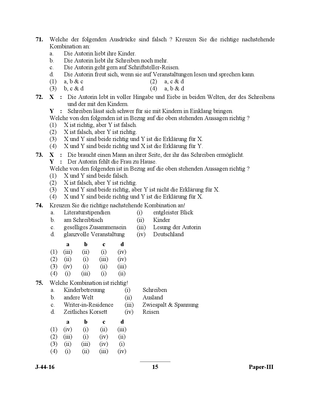 UGC NET German Question Paper III July 2016 15