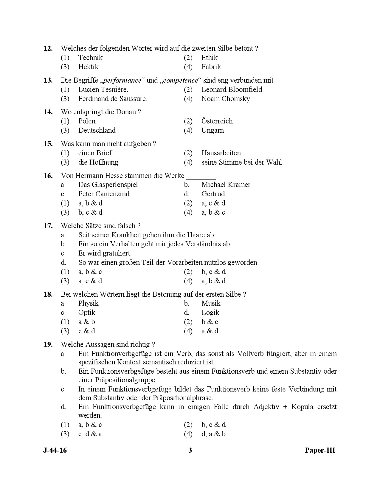 UGC NET German Question Paper III July 2016 3