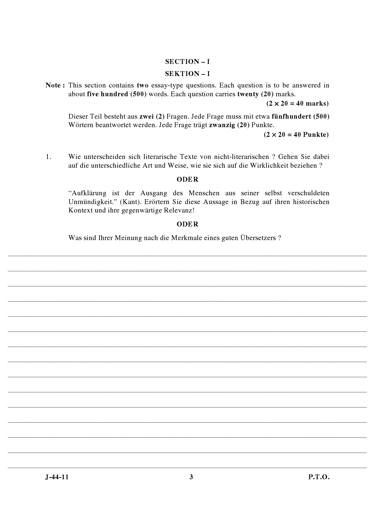 UGC NET German Question Paper III June 2011 3