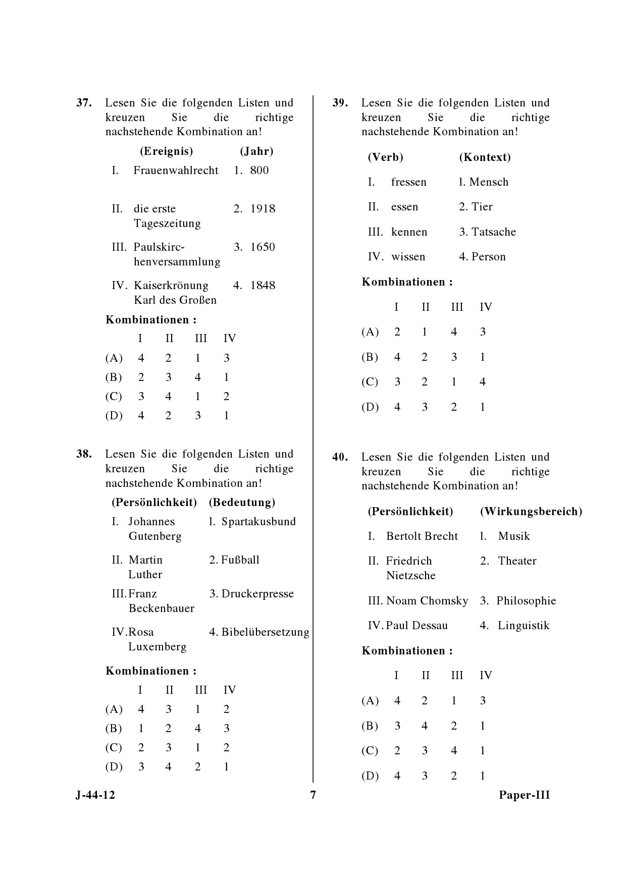 UGC NET German Question Paper III June 2012 7