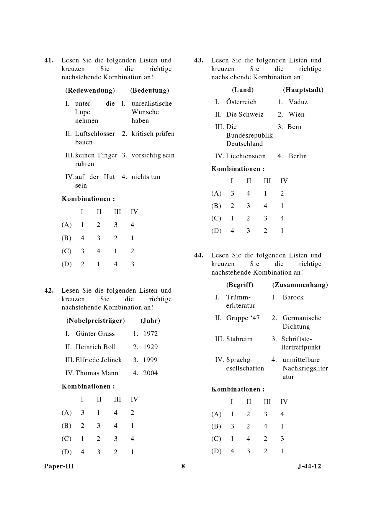 UGC NET German Question Paper III June 2012 8