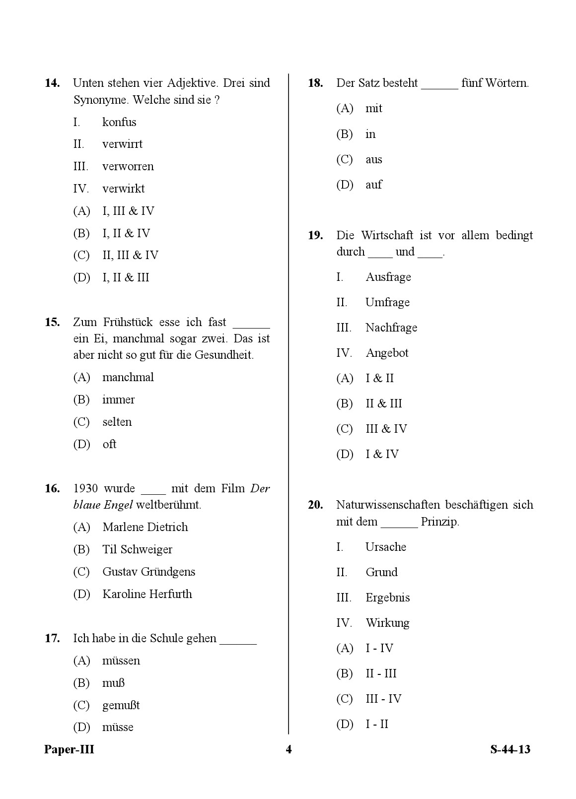 UGC NET German Question Paper III June 2013 4