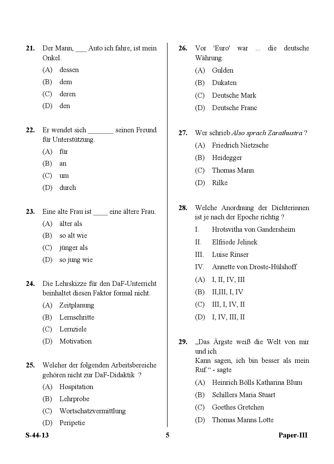 UGC NET German Question Paper III June 2013 5