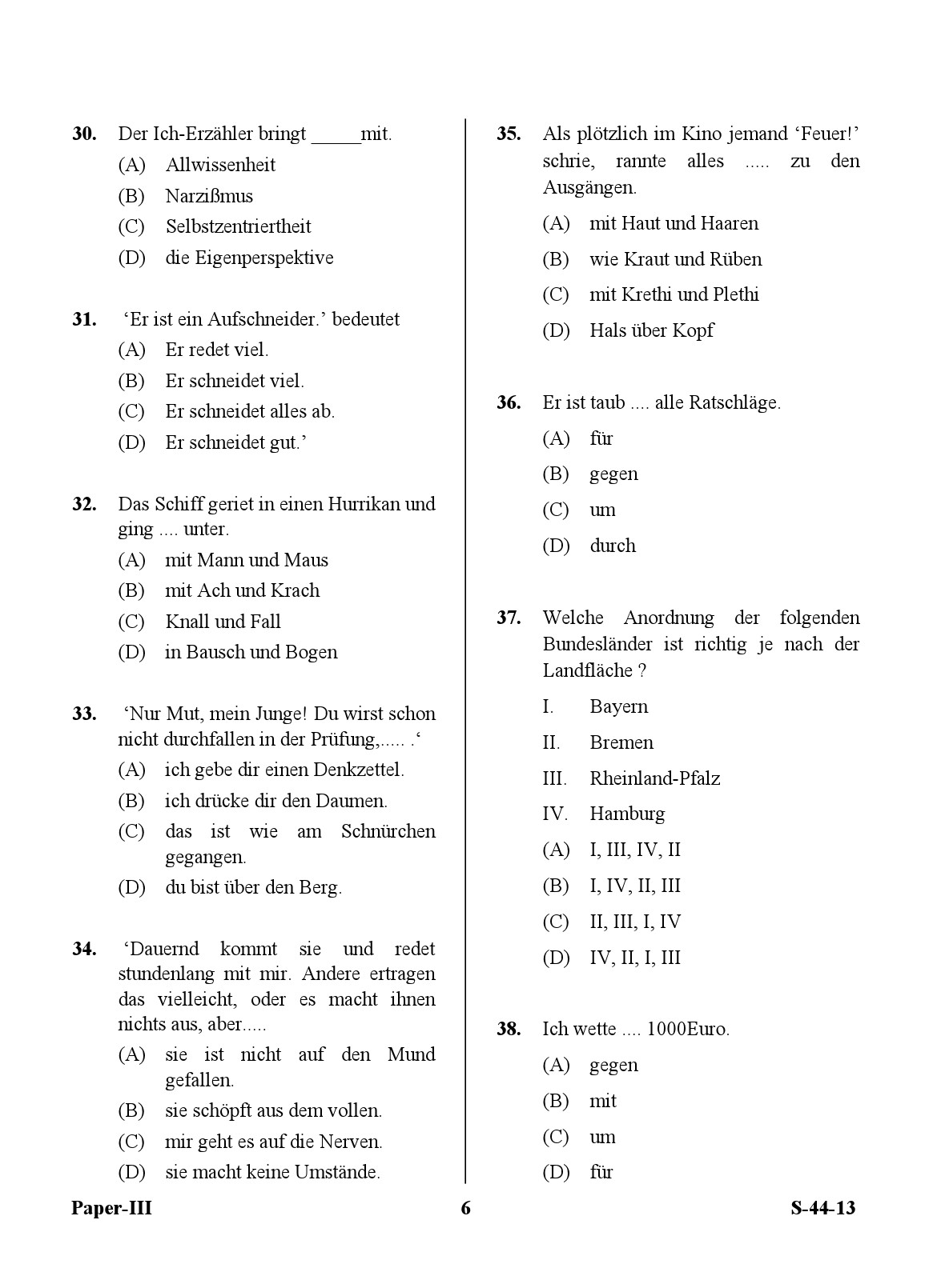 UGC NET German Question Paper III June 2013 6